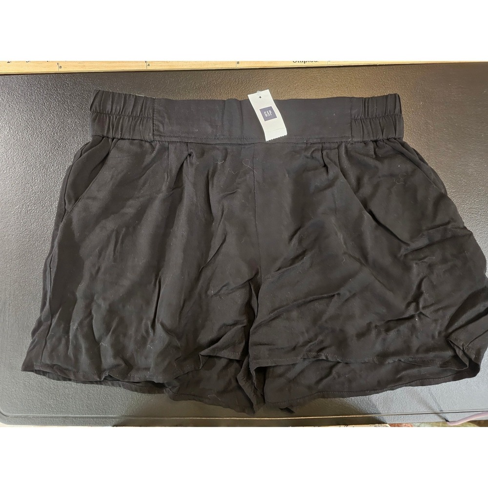 NWT Gap Shorts Women Small Black Elastic Waist Relaxed Flowy Casual Summer #720‎